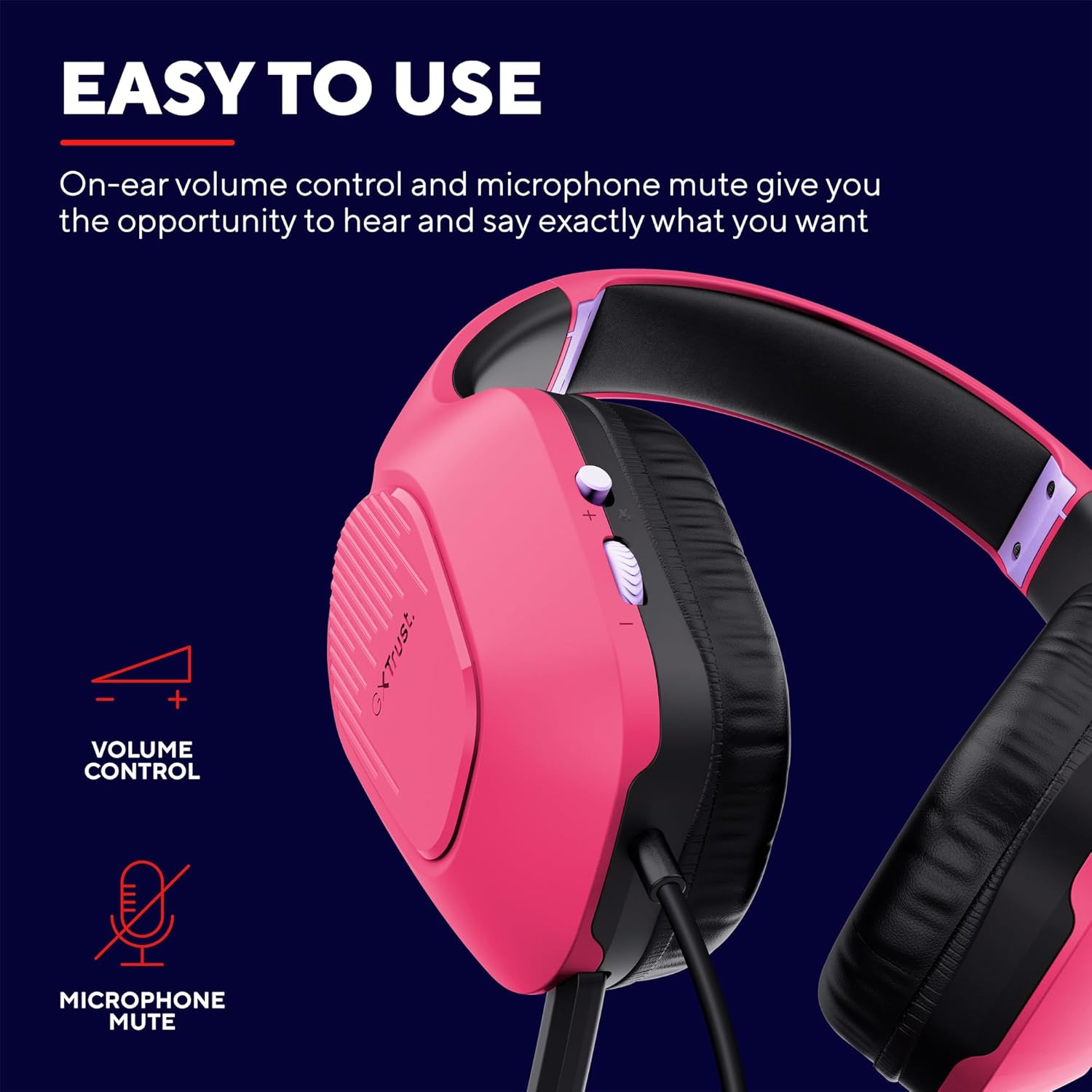 Buy Trust Gaming,Trust Gaming GXT 415P Zirox Lightweight Over-Ear Gaming Headset, 50mm Drivers, 3.5mm Jack, Foldaway Mic, 2m Cable – Compatible with PC, Xbox, PS4, PS5, Switch, Mobile – Pink - Gadcet UK | UK | London | Scotland | Wales| Near Me | Cheap | Pay In 3 | Headphones & Headsets